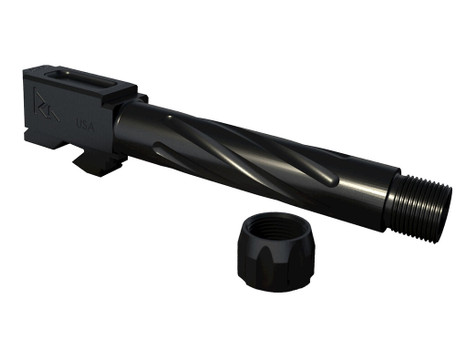 Rival Arms RA20G202A Precision 9mm Luger Compatible w/Glock 19 Gen3-4, 4.02" Fluted Threaded Black PVD Stainless Steel