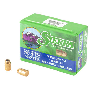 Sierra 8325 Sports Master  38 Cal .357 140 gr Jacketed Hollow Cavity 100 Per Box UPC: 092763083253