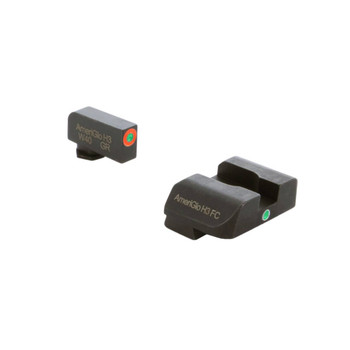 AmeriGlo GL5201 iDot Sight set for Glock  Black  Green Tritium with Orange Outline Front Sight Green Tritium  iDot Rear Sight UPC: 644406910749