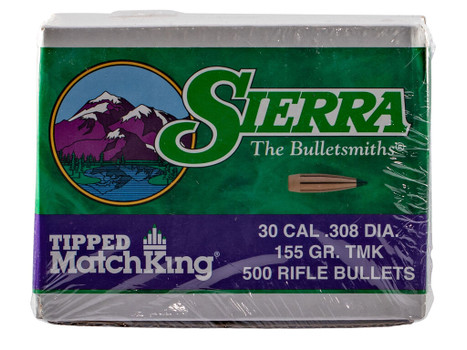Sierra 7755C Tipped MatchKing 30Cal 155gr Tipped MatchKing 500/Box