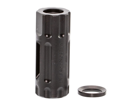 Wilson Combat TRQCOMP1/2X28 Q-Comp Muzzle Brake Black Melonite QPQ Steel with 1/2"-28 tpi Threads, 2.20" OAL & .875" Diameter for 5.56x45mm NATO AR-Platform