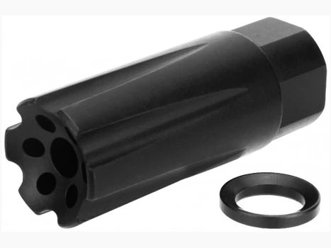 TacFire MZ1020 Linear Compensator Black Nitride Steel with 1/2"-28 tpi Threads, 2.26" OAL & 0.87" Diameter for 5.56x45mm NATO AR-15