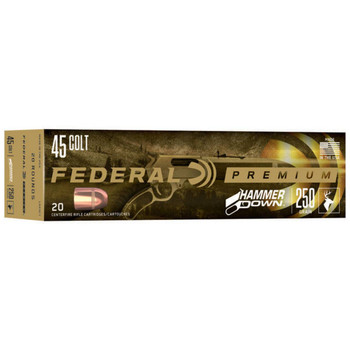 Federal Hammer Down Subsonic Centerfire Ammunition, 45 Colt, Bonded Hollow Point, 250 Grain - 20 Cartridge Box ( 20 / 1 )