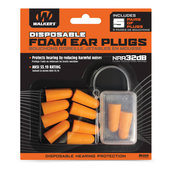 WALKER'S FOAM EAR PLUGS 5PK BLISTER UPC: 888151003091
