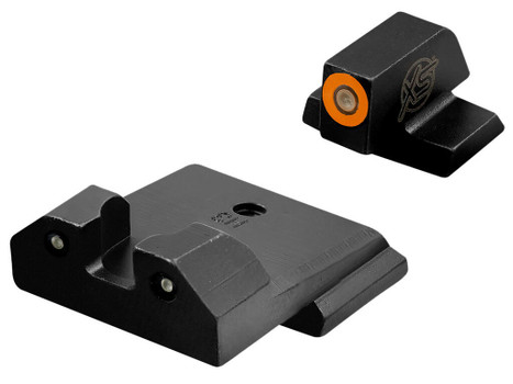 XS Sights SWR033S6N R3D Night Sights- Smith & Wesson Black | Green Tritium Orange Outline Front Sight Green Tritium Rear Sight