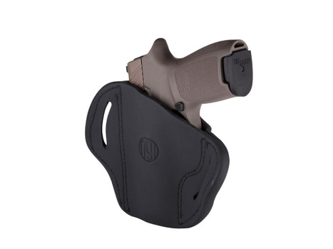 1791 Gunleather ORBH24SSBLR BH2.4S Optic Ready OWB Size 2.4S Stealth Black Leather Belt Slide Fits FN 509/HK VP9SK Right Hand