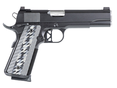 Dan Wesson 01823 Valor 45 ACP 8+1 5" Stainless Steel Barrel, Black Duty Serrated Stainless Steel Slide & Frame w/Picatinny Rail & Beavertail, Gray G10 Grip, Ambidextrous