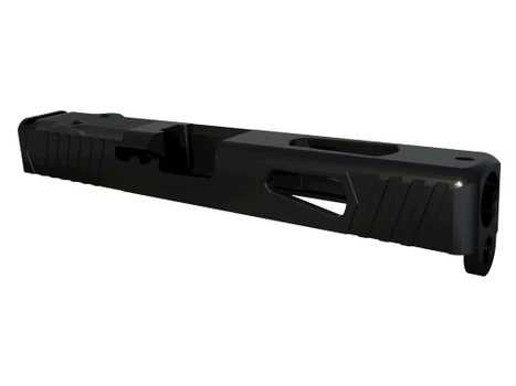 Rival Arms RA10G105A Precision Slide A1 QPQ Black 17-4 Stainless Steel with Front/Rear Serrations & Doctor Optic Cut for Glock 17 Gen3