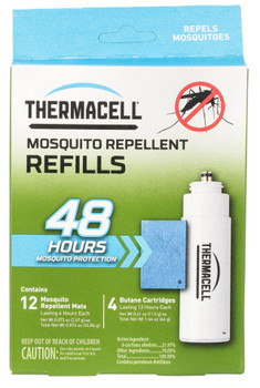 Thermacell R4 Repellent Refill  Effective 15 ft Odorless Scent MatFuel Cartridges Repels Mosquito Effective Up to 48 hrs 4 Fuel Cartridges12 Mats UPC: 181752000224