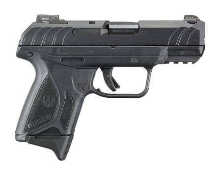 Ruger 3815 Security9 Compact Pro 9mm Luger 3.42 Barrel 101 Black Polymer Frame With Picatinny Acc. Rail Front Serrated Black Oxide Steel Slide Manual Safety UPC: 736676038152