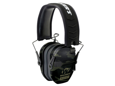 Walker's GWPRSEMMCCG Razor Slim Electronic Muff 23 dB Over the Head Multi-Cam/Black Polymer