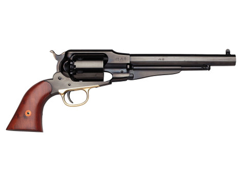 Taylors & Company 550777 1858 Remington Uberti 44 Cal 6 Shot Percussion 8" Blued Octagon Barrel, Cylinder & Frame, Walnut Grip