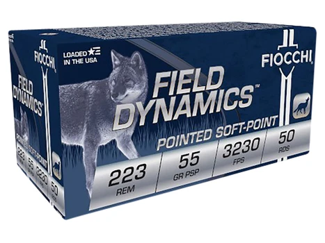 Fiocchi 223B50 Field Dynamics 223Rem 55gr Pointed Soft Point 50 Per Box/10 Case