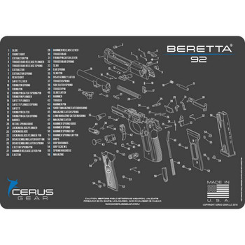 BERETTA 92 SCHEMATIC CHAR GRAY UPC: 681565031038