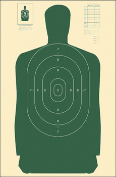 Action Target B27SGREEN100 Qualification Standard Silhouette Paper Hanging 24 x 45 GreenWhite 100 Per Box UPC: 793936705124