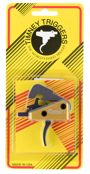 Timney Triggers 670 Competition Trigger  SingleStage Curved Trigger with 4 lbs Draw Weight  BlackGold Finish for AR10 UPC: 081950670000