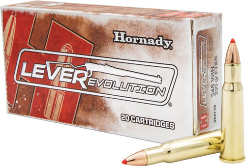Hornady LEVERevolution Hyper Velocity Centerfire Ammunition, 348 Winchester, Flex Tip eXpanding, 200 Grain - 20 Cartridge Box ( 20 / 1 )