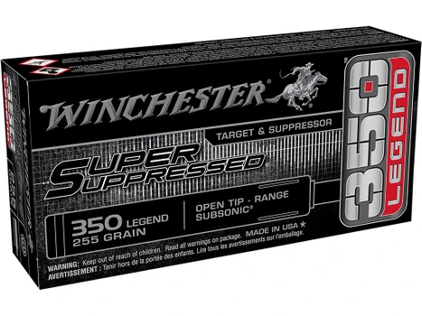 Winchester Ammo SUP350 Super Suppressed 350Legend 255gr Open Tip Range 20 Per Box/10 Case