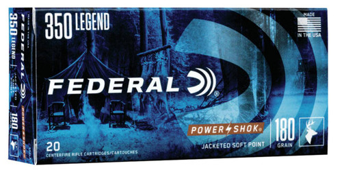 Federal Power-Shok Hyper Velocity Centerfire Ammunition, 350 Legend, Jacketed Soft Point, 180 Grain - 20 Cartridge Box ( 20 / 1 )