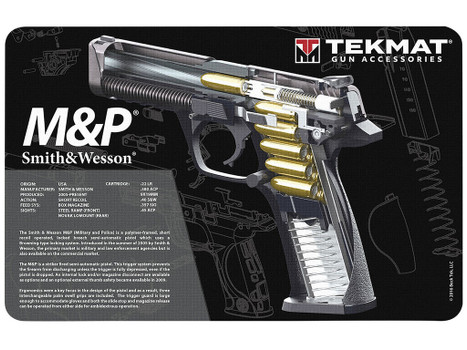 TekMat TEKR17SWMPCA S&W M&P Cutaway Cleaning Mat Black/White Rubber 11" x 17