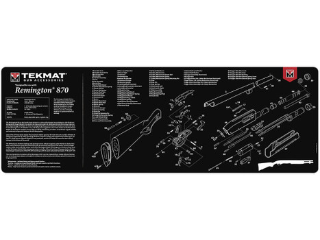 TekMat TEKR36REM870 Remington 870 Cleaning Mat Black/White Rubber 12"x36" Remington 870 Parts Diagram