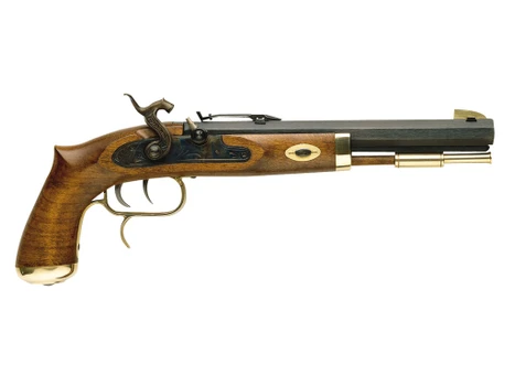 Traditions P1100 Trapper SAO 50 Cal #11 Percussion 9.75" 1rd Blued Frame & Barrel Hardwood Grip