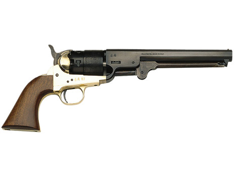 Traditions FR18511 1851 Navy Break Open 44 Cal #11 Percussion 7.50" 6 Shot Brass Frame Blued Barrel & Cylinder Walnut Grip