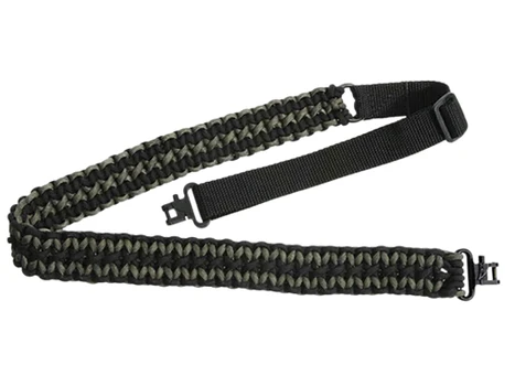 Outdoor Connection PCS80569 Paracord Sling 1" W x 43" L Adjustable Black w/Green Accents for Rifle/Shotgun