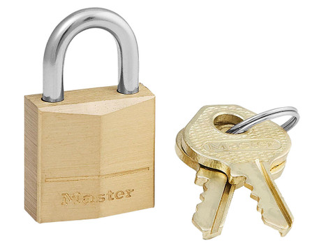 Master Lock 120D Padlock Open With Key Gold Brass