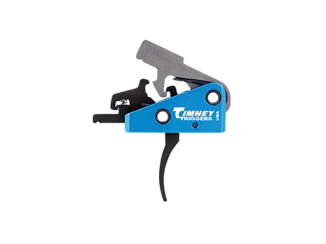 Timney Triggers 663S Targa Long Trigger Two-Stage Curved Trigger with 2 lbs Draw Weight & Black/Blue Finish for AR-Platform