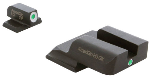 AmeriGlo SW141 iDot Sight Set for Smith  Wesson MP Shield  Black  Green Tritium with White Outline Front Sight Green Tritium iDot Rear Sight UPC: 644406905974