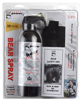 UDAP 18CP Magnum Bear Spray  OC Pepper Range Up to 35 ft 13.40 oz Includes Chest Holster UPC: 679354000341