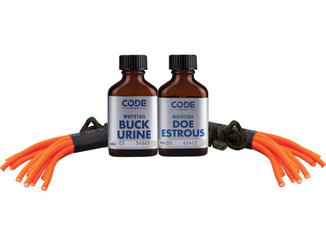 Code Blue OA1074 Double Drag Combo Deer Attractant Doe In Estrus/Buck Urine 1 oz Bottles