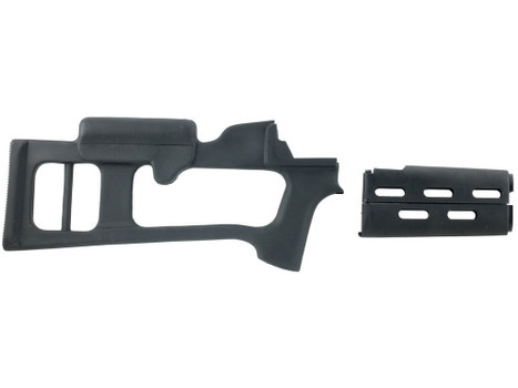 Advanced Technology MAK0100 Fiberforce Stock Package Fixed Thumbhole Black Synthetic & Ventilated Handguard for AK-47 Rifle