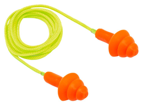 Pyramex RP3001 Reusable Earplugs Polymer 24 dB Behind The Neck Orange/Yellow Adult 50 Pair