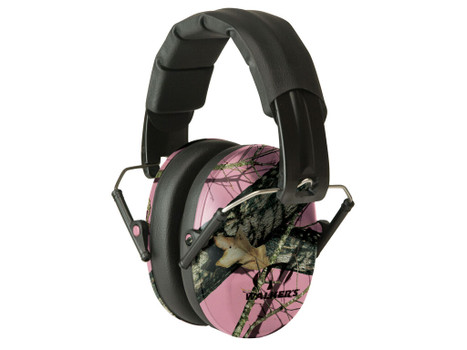 Walker's GWPFPM1PKMO Pro Low Profile Passive Muff 22 dB Over the Head Mossy Oak/Pink Polymer