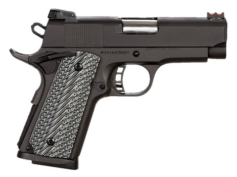 Rock Island 51479 Rock Ultra CS 45 ACP Caliber with 3.50 Barrel 71 Capacity Overall Black Parkerized Finish Steel Beavertail Frame Serrated Slide  BlackGray G10 Grip UPC: 4806015514794