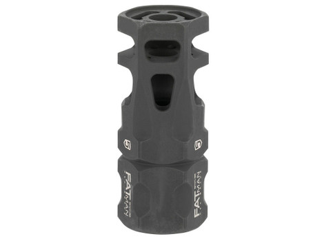 Phase 5 Weapon Systems FATMAN9MM FATman Hex Brake Black Parkerized Steel with 1/2"-36 tpi Threads & 3" OAL for 9mm, 7.62x39mm, 6.8mm AR-Platform