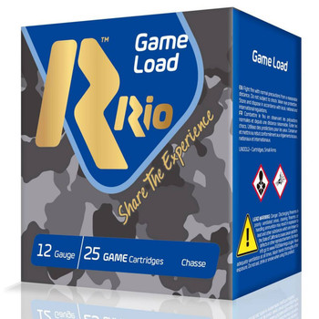 Rio Ammunition Game Load 12 Gauge Shotshell Ammunition, 2 3/4 Inch, 1280 FPS, 1 1/8 Ounce, #8 Shot - 25 Cartridge Box ( 25 / 1 )