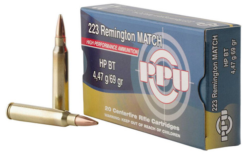 PPU PPM2231 Match  223 Rem 69 gr Hollow Point Boat Tail 20 Per Box 50 UPC: 8605003812104