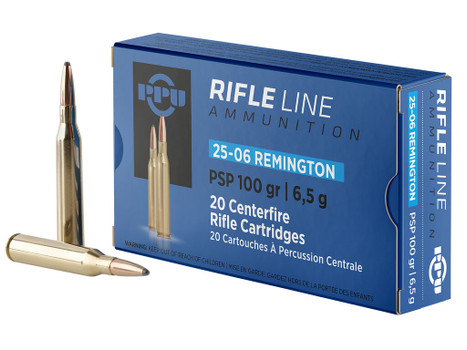PPU PP2506P Standard Rifle 25-06Rem 100gr Pointed Soft Point 20 Per Box/10 Case