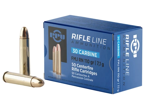 PPU PP30F Standard Rifle 30Carbine 110gr Full Metal Jacket Round Nose 50 Per Box/10 Case