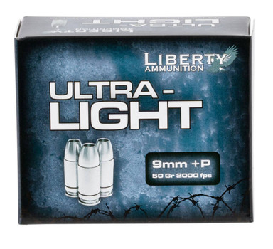 Liberty Ammunition LAUL9052 UltraLight  9mm Luger P 50 gr Lead Free Fragmenting Hollow Point 20 Per Box 50 UPC: 019962656439
