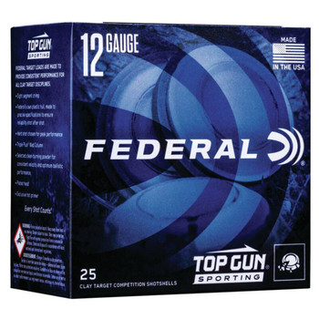 Federal Top Gun 12 Gauge Shotshell Ammunition, 2 3/4 Inch, 1300 FPS, 1 Ounce, #8 Shot - 25 Cartridge Box ( 25 / 1 )