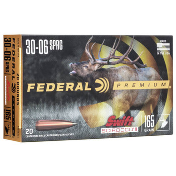 Federal Swift Scirocco II Hyper Velocity Centerfire Ammunition, 30-06 Springfield, Swift Scirocco II, 165 Grain - 20 Cartridge Box ( 20 / 1 )