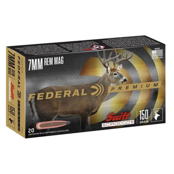 Federal Swift Scirocco II Hyper Velocity Centerfire Ammunition, 7mm Rem Mag, Swift Scirocco II, 150 Grain - 20 Cartridge Box ( 20 / 1 )