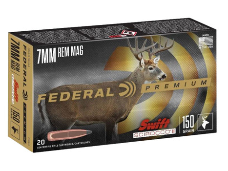 Federal P7RSS1 Premium 7mmRemMag 150gr Swift Scirocco II 20 Per Box/10 Case
