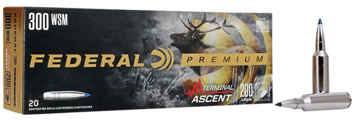 Federal Terminal Ascent Hyper Velocity Centerfire Ammunition, 300 WSM, Terminal Ascent, 200 Grain - 20 Cartridge Box ( 20 / 1 )