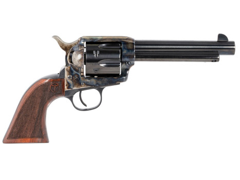 Taylors & Company 550813 Smoke Wagon 45 Colt (LC) Caliber with 5.50" Blued Finish Barrel, 6rd Capacity Blued Finish Cylinder, Color Case Hardened Finish Steel Frame & Checkered Walnut Grip