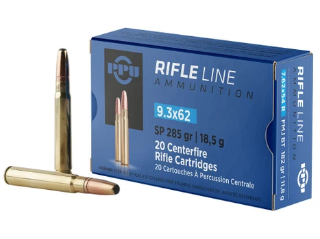 PPU PP9362 Metric Rifle 9.3mmx62Mauser 285gr Soft Point 20 Per Box/10 Case